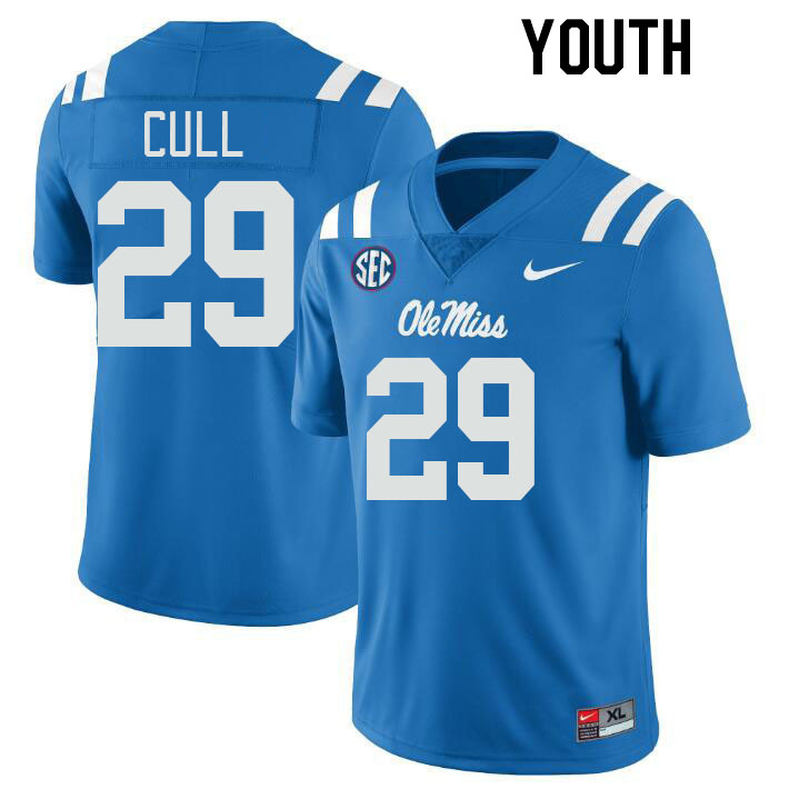 Youth #29 Nick Cull Ole Miss Rebels College Football Jerseyes Stitched Sale-Powder Blue